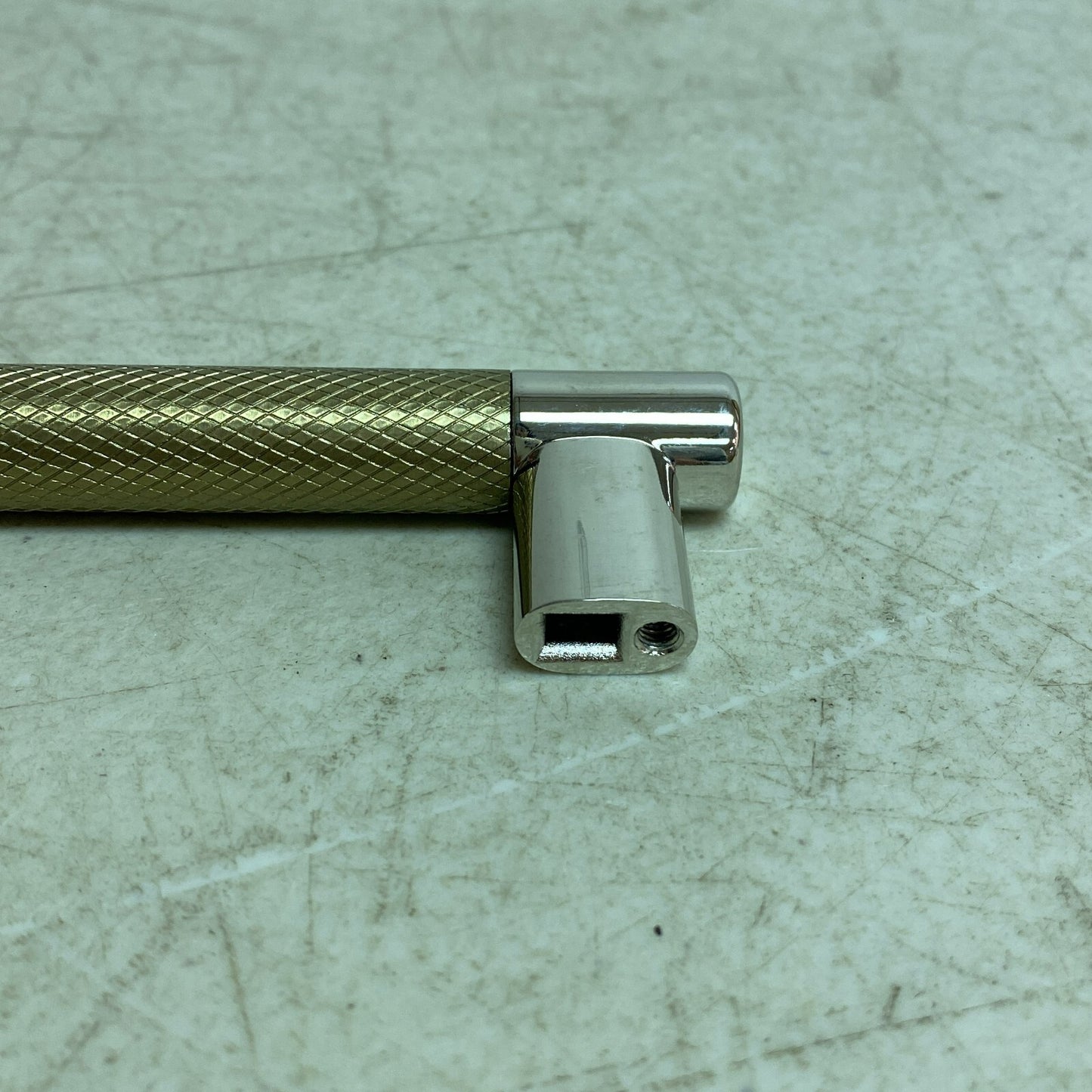 SIGNATURE HARDWARE 5-1/8" JERICO CABINET PULL-POLISHED NICKEL/GOLDEN CHAMPAGNE