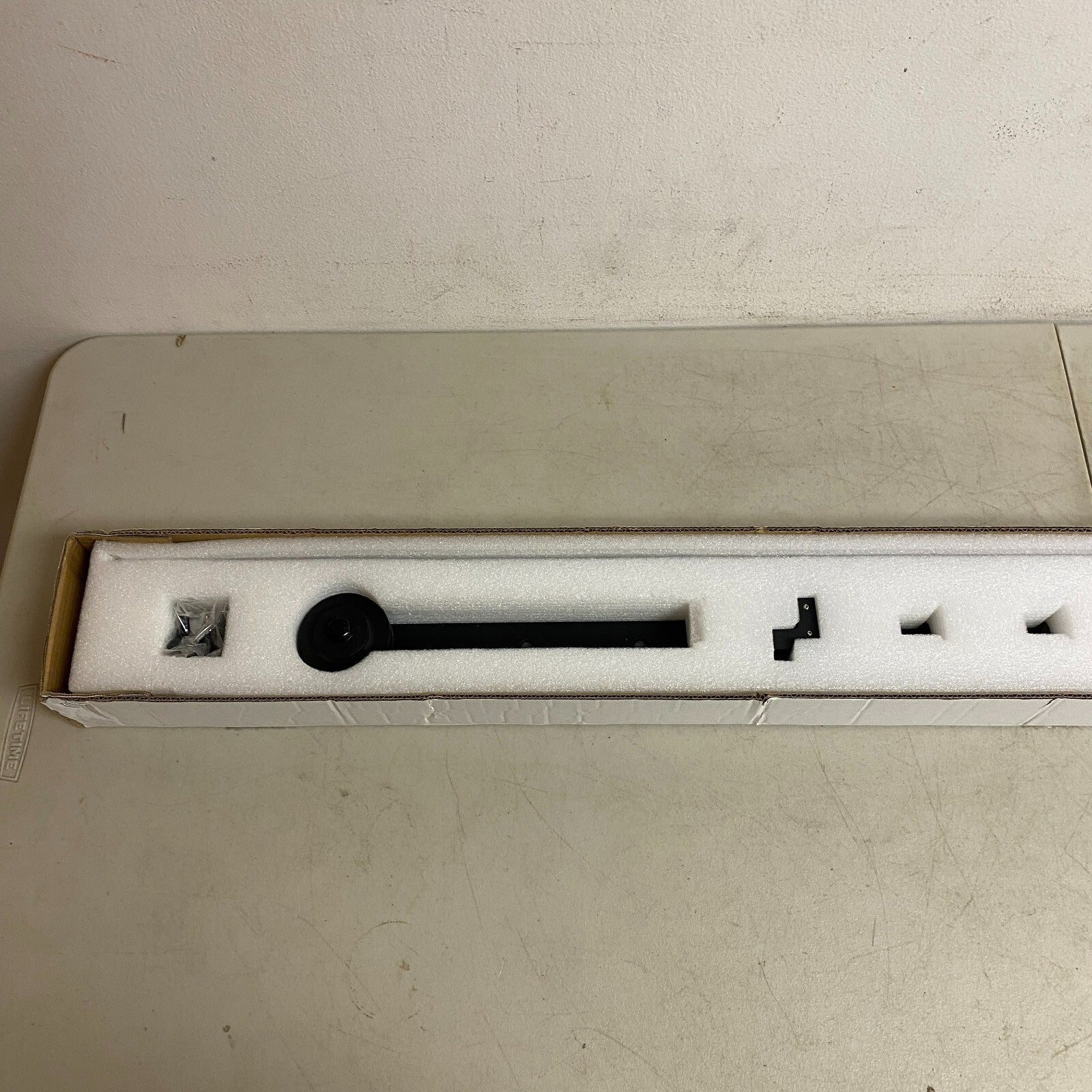 Signature Hardware 60" Barn Door Hardware Kit - Straight Strap Hangers - Black