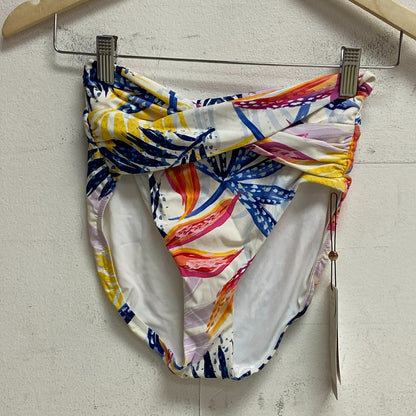 Calia Womens HR Twist Front Bottom bikini Watercolor Palms Multi  WSA22401PRT