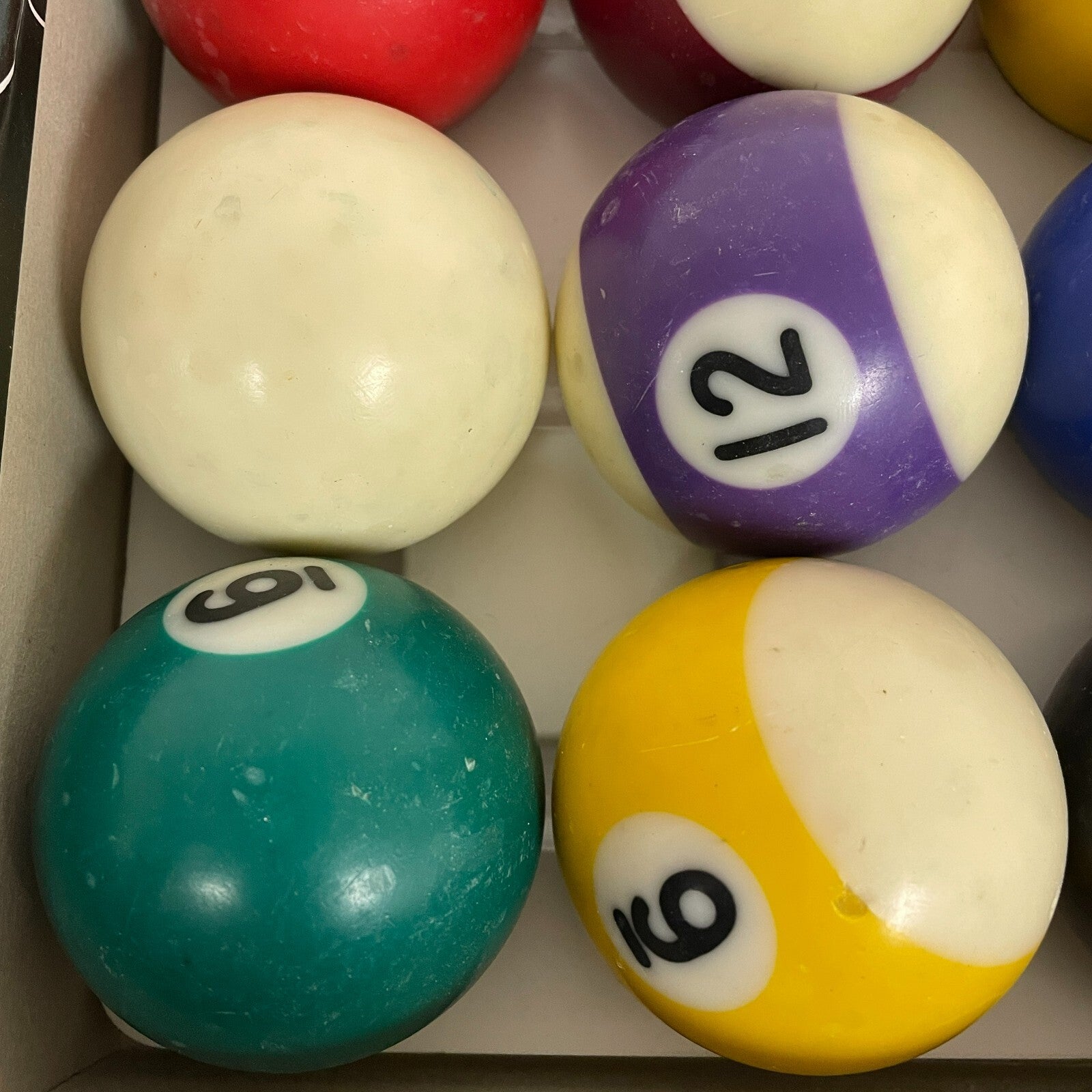 Vintage Billiard Pool Balls 2 1/4" Made in Belgium Replacement Box