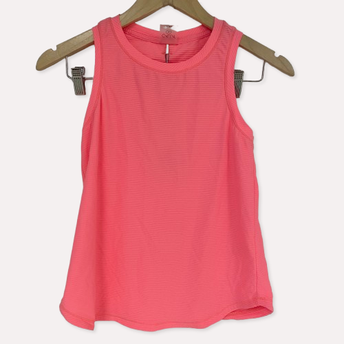 CALIA Womenâs Drop Needle Shirttail Tank Top Coral Splash WAX11165 Activewear