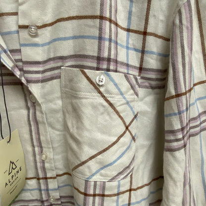 Alpine Design Women's Journey Oversized Flannel Shirt Mauve Mushroom Arrow Plaid