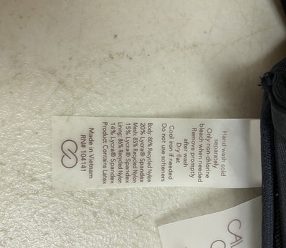 Calia Women's Swim Collection Shirred Strapless Bandeau Pure Black WSA23202 New!