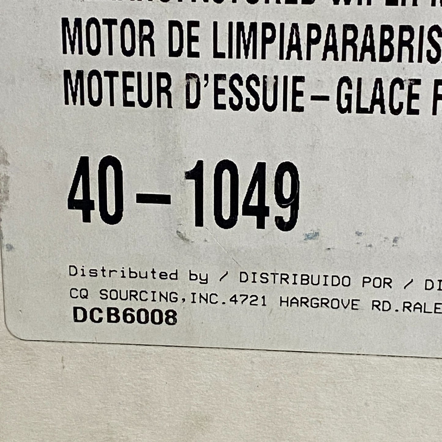CARQUEST Premium Reman Windshield Wiper Motor Front 40‑1049