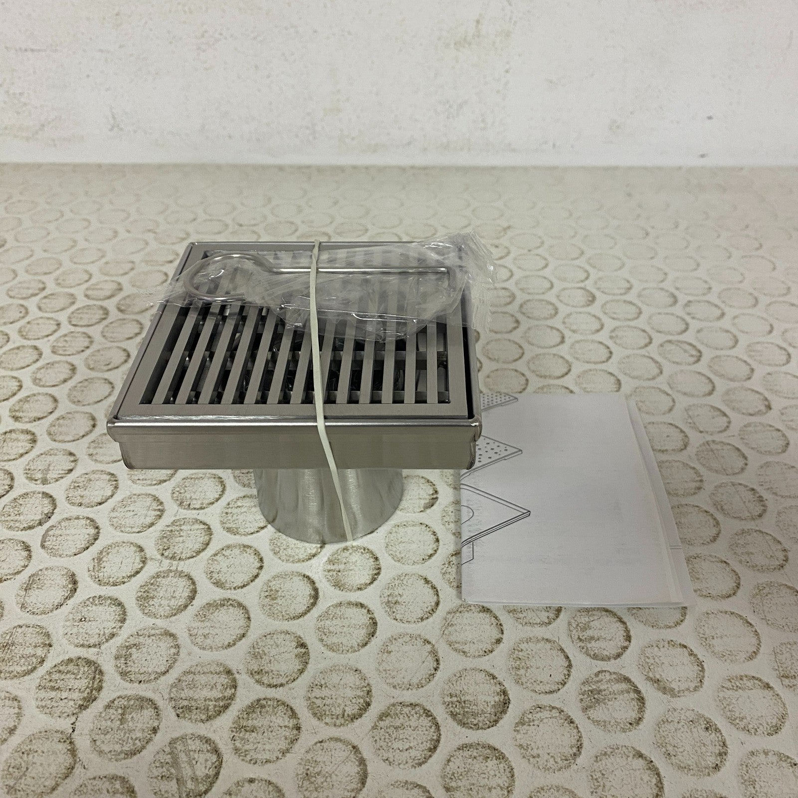 Signature Hardware Carmen 4″ Square Shower Drain Brushed Stainless Steel