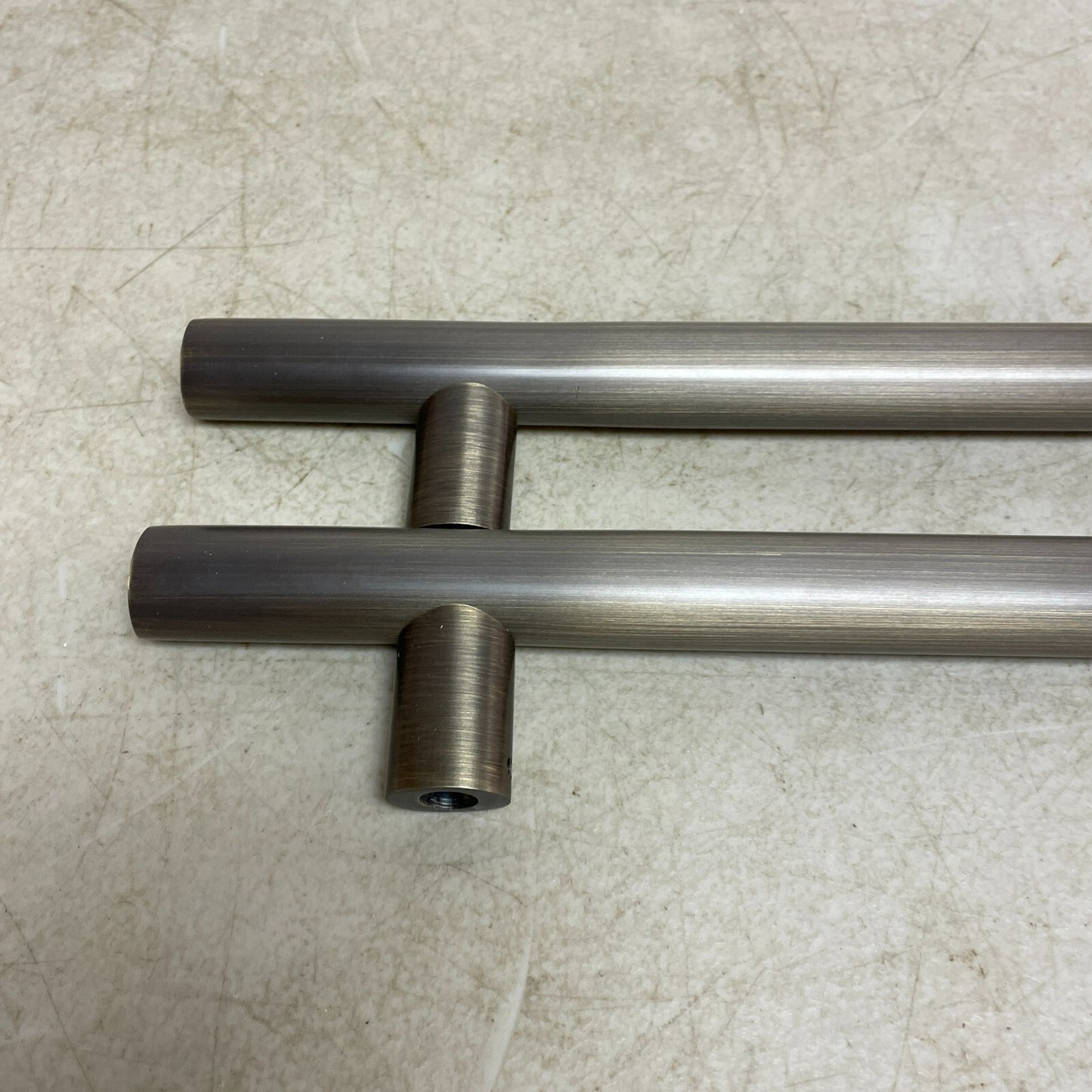 Signature Hardware 12" Kobe Back-to-Back Bronze Door Pull Set - Dark Patina