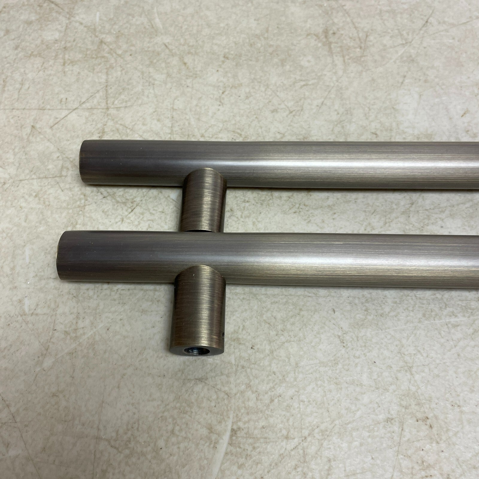 Signature Hardware 12" Kobe Back-to-Back Bronze Door Pull Set - Dark Patina