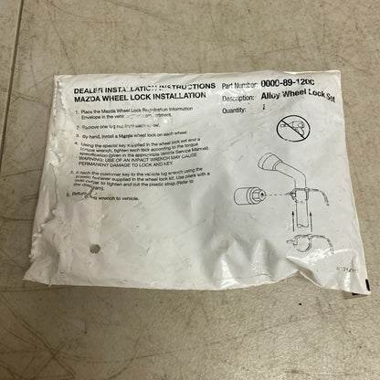 Mazda Alloy Wheel Lock Set 0000-89-120C , #752-1CP