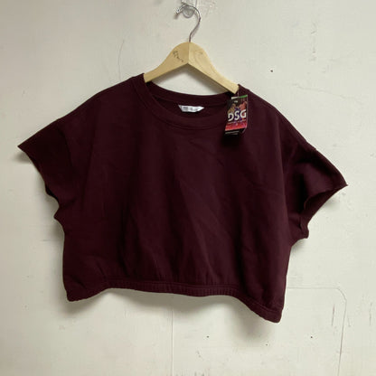 DSG X TWITCH + ALLISON Womens Cinched Short Sleeve Fleece Top Wine Tasting BOSSW
