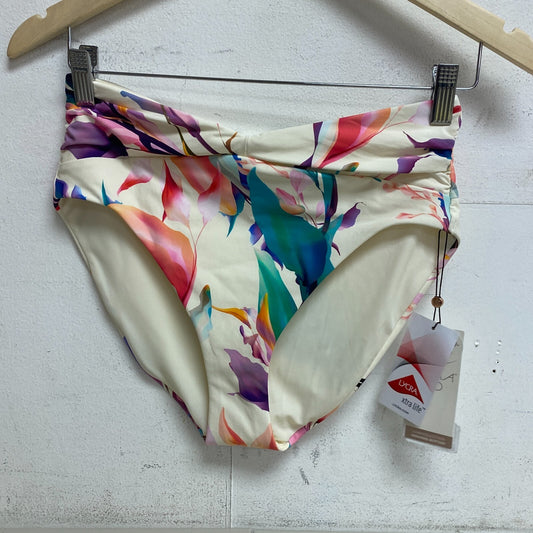 CALIA Shirred V Front High Rise Swim Bottom Color Unbleached/Multi WSA23407PRT