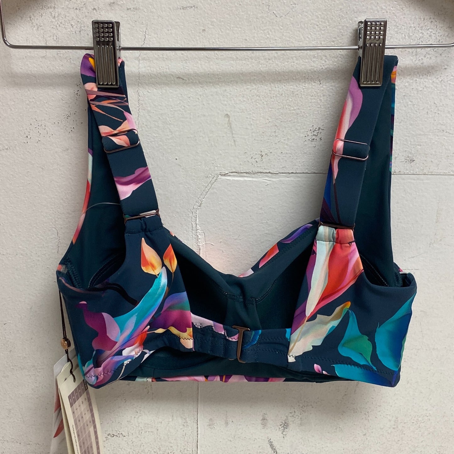 CALIA Women's Power sculpt Swim Bikini Top Aqua Multi Colored WSA22208PRT