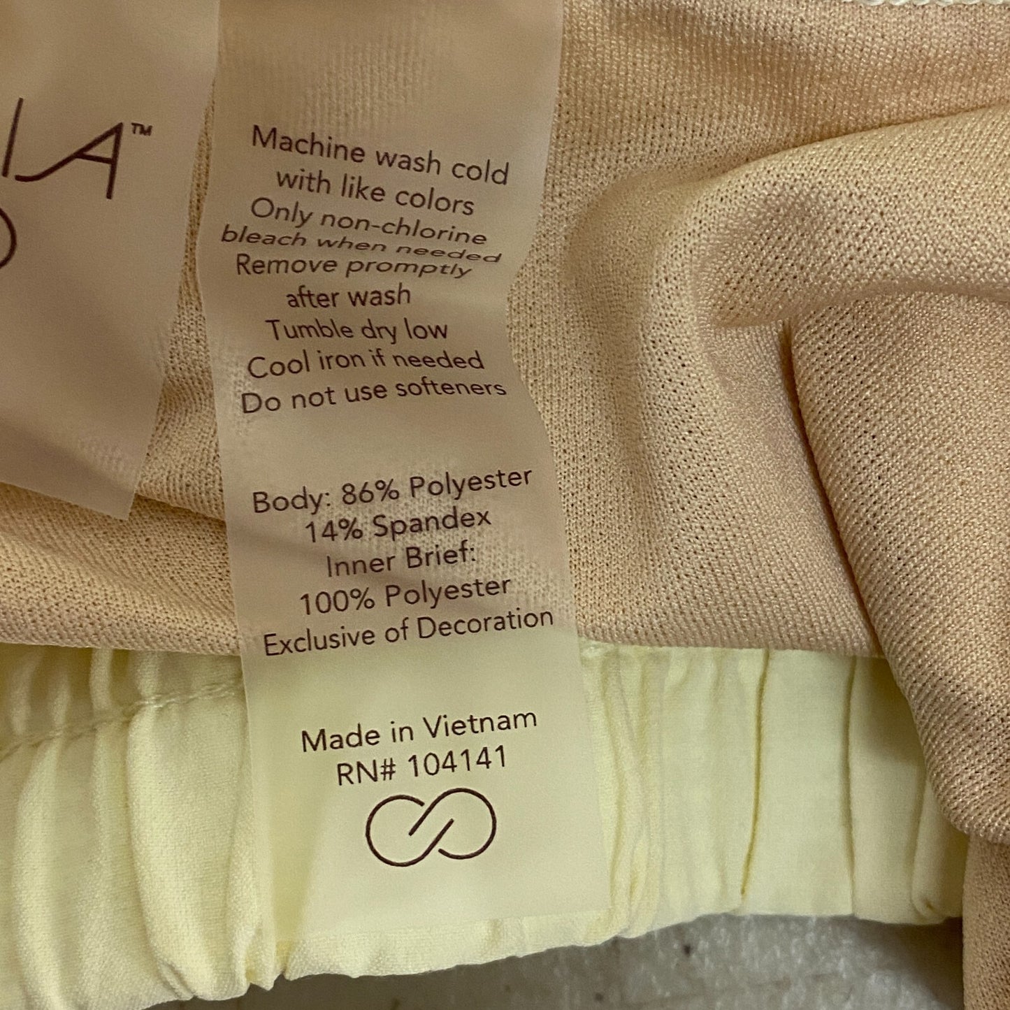 Calia Womens 3" Inseam Pull-On High Rise Step Up Short Relaxed Fit Lemon Sorbet