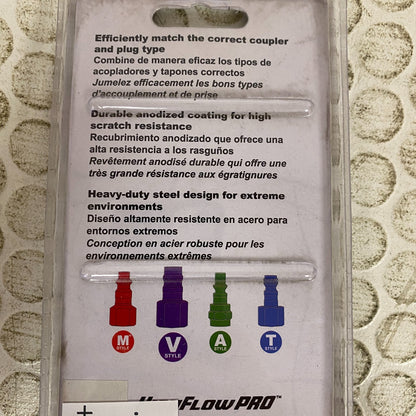 Milton S-307VKIT ColorFit V-Style Hi-Flow Coupler Plug Kit Purple 7 Pc