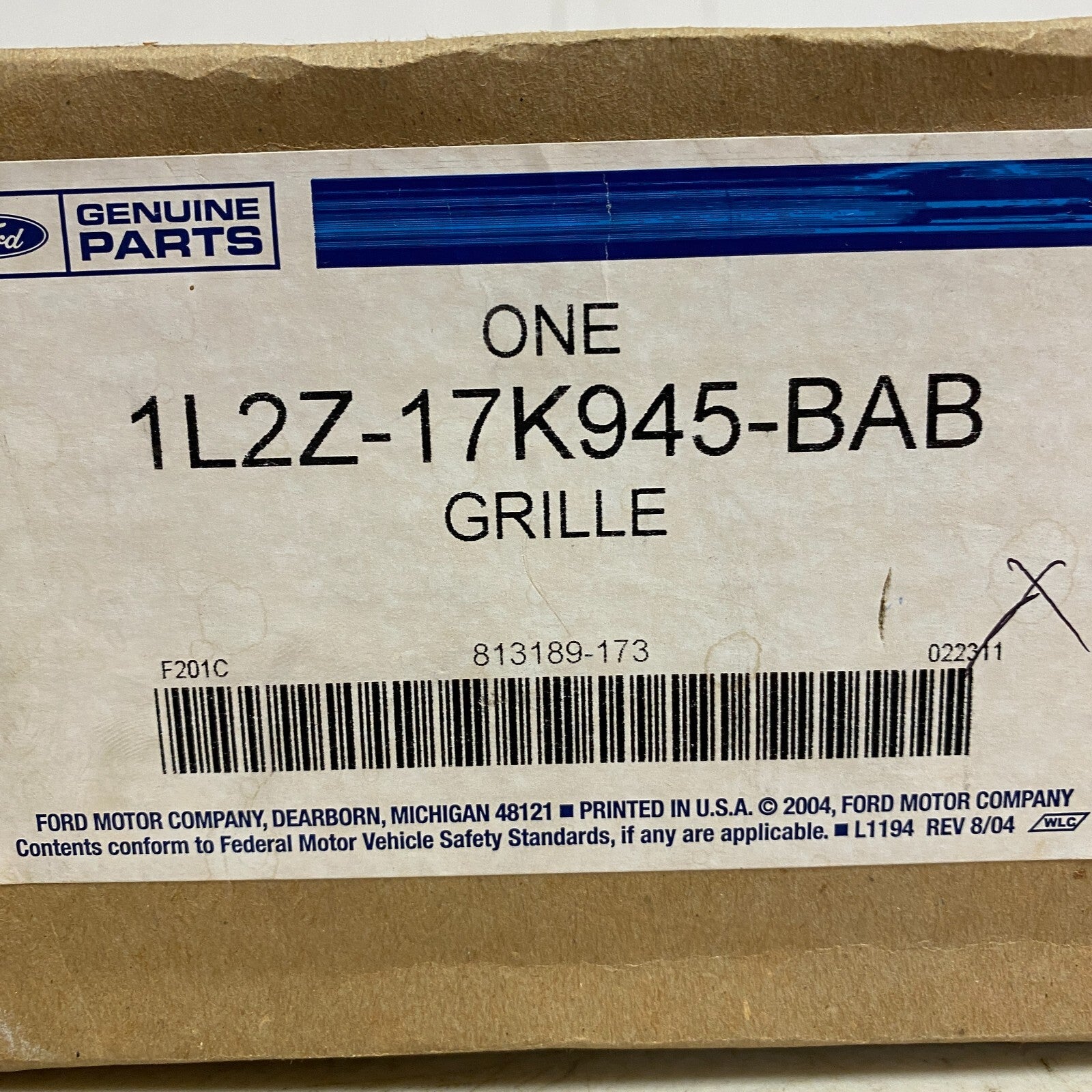 Ford Front Bumper Lower Grille 1L2Z-17K945-BAB