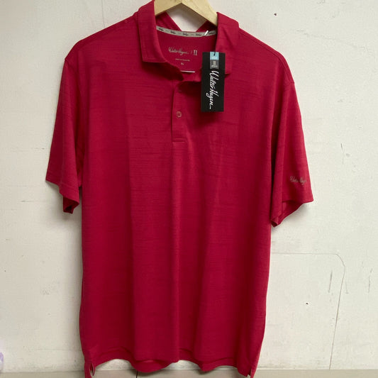 Walter Hagen Men's P11 Striation Pique Polo Vivid  Raspberry Color MGA11475