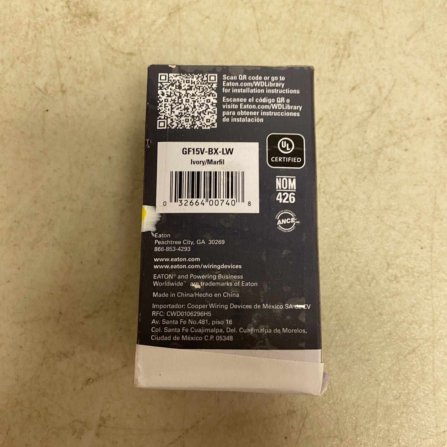 EATON GF15V RECEPTABLE 15A 125V OUTLET 2 PORT