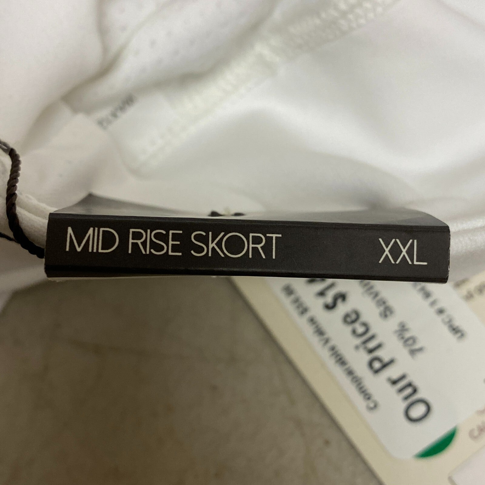 CALIA Women's Tulip Hem Skort Pure White Solid Relaxed fit Journey WAX12237