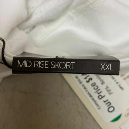 CALIA Women's Tulip Hem Skort Pure White Solid Relaxed fit Journey WAX12237