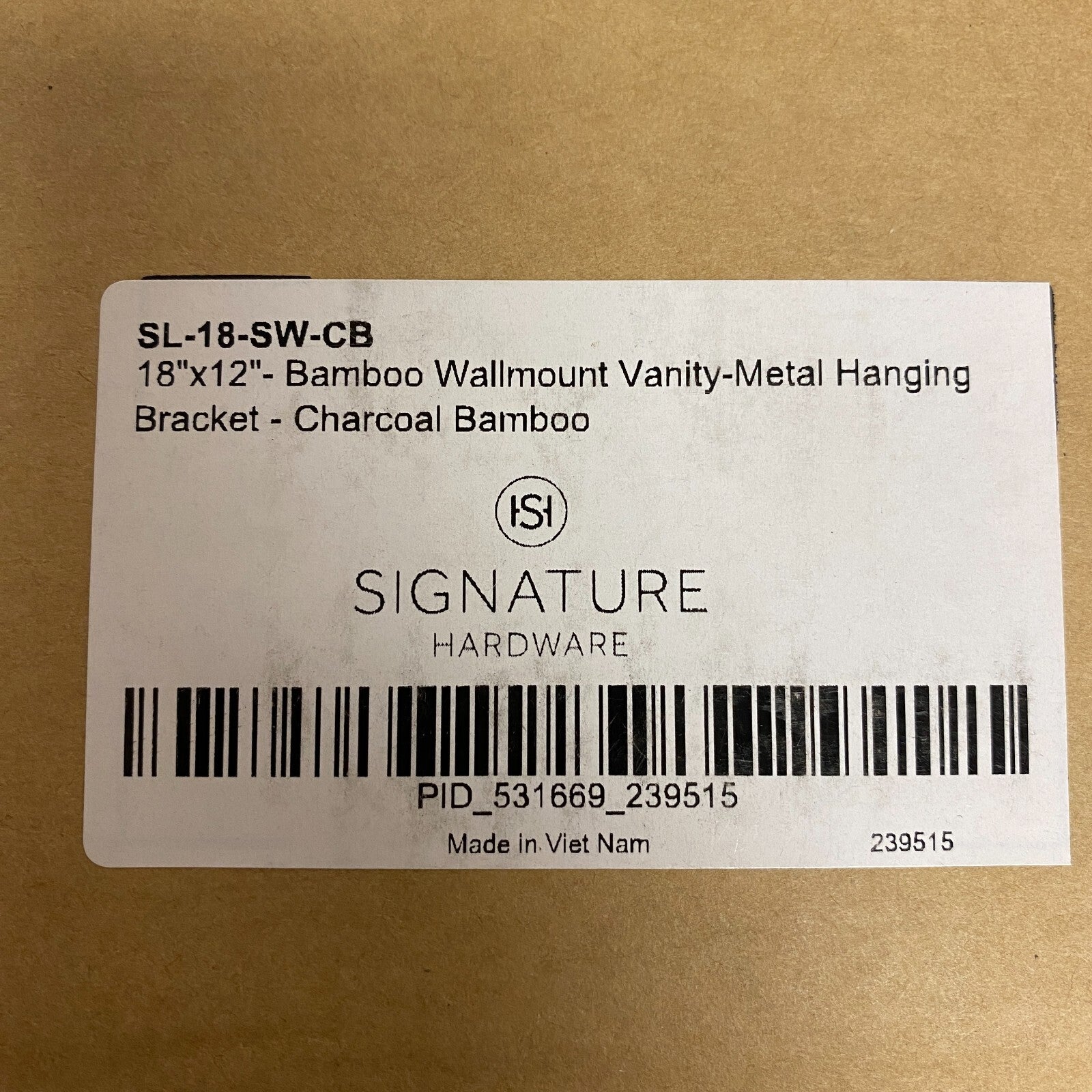 Signature Hardware BAMBOO WALLMOUNT AVITY-METAL HANGING BRACKET-CHARCOAL BAMBOO