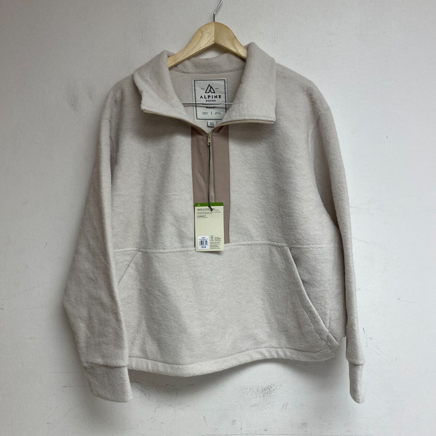 Alpine Design Women's W AD Wayfarer Fleece 1/4 Zip Sweater Cloud White ADW23680