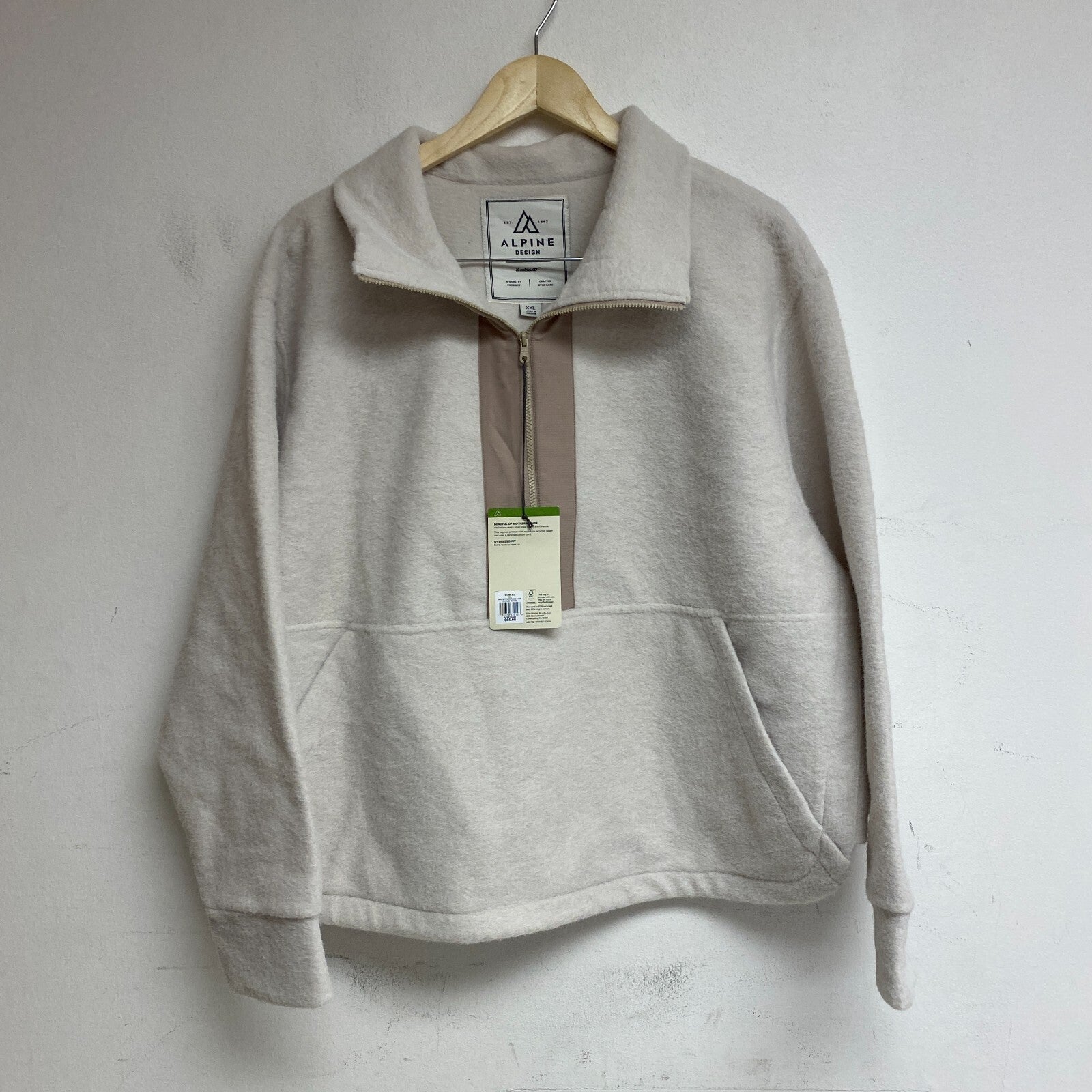 Alpine Design Women's W AD Wayfarer Fleece 1/4 Zip Sweater Cloud White ADW23680