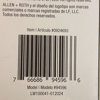 ALLEN + ROTH 2 IN ROOM DARKENING CORDLESS FAUX WOOD BLIND WHITE 29 IN X 64 IN