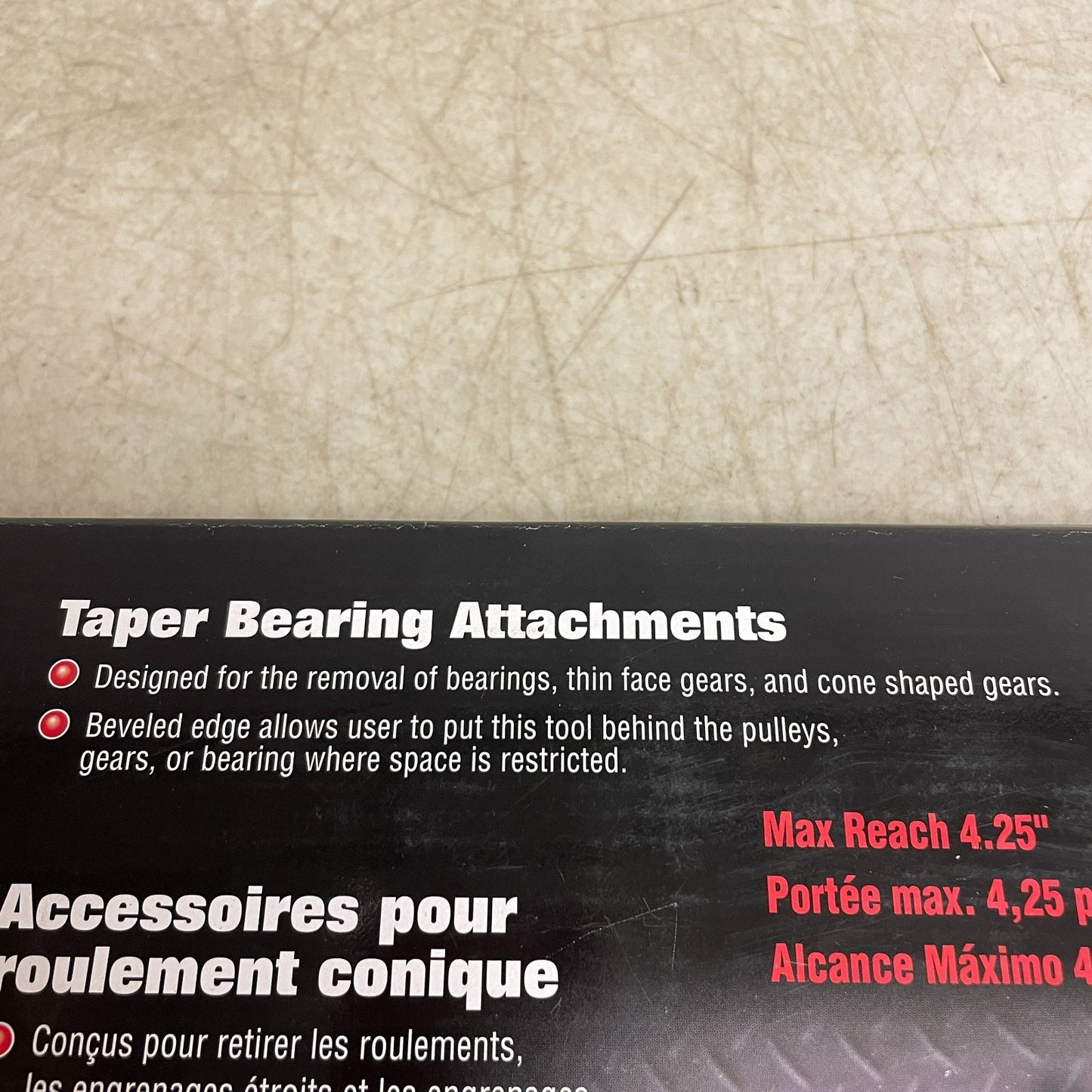Carquest Tapered Bearing Attachment 4.25" Reach for Gears & Bearings CPE 31543