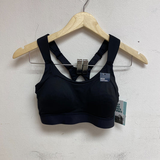 DSG Women's High Support Fixed Cup Wide Racerback Bra Pure Black DAW21715 New