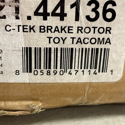 Centric C-Tek Front Brake Rotor 121.44136 Fits Select Toyota Models OE Style