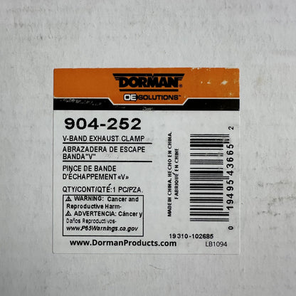 Dorman 904-252 Stainless V-Band Exhaust Clamp for 05–10 Ford Down Pipe