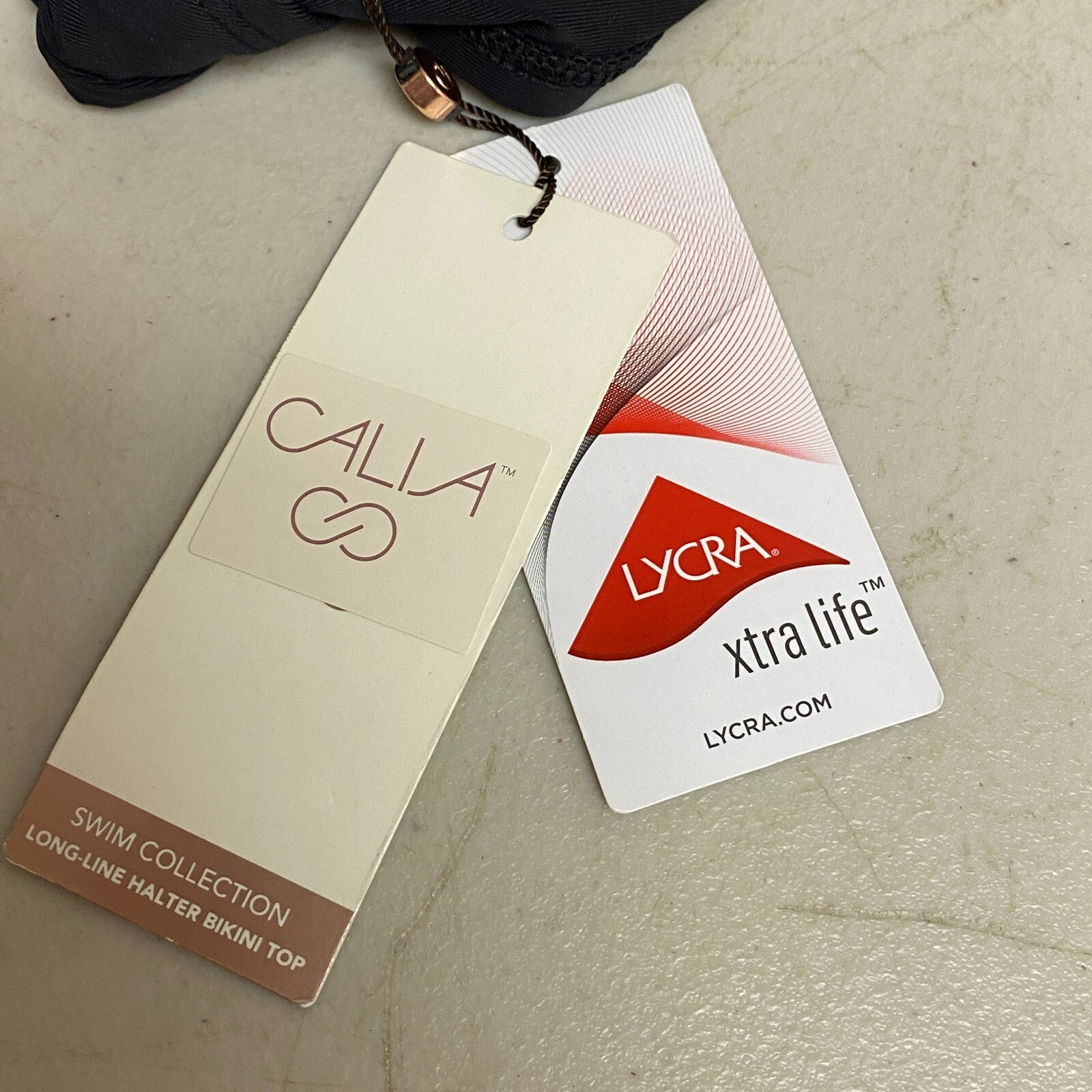 Calia Halter Bikini Top Pure Black Solid Trendy Stylish Swim WSA20211WP