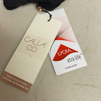 Calia Halter Bikini Top Pure Black Solid Trendy Stylish Swim WSA20211WP