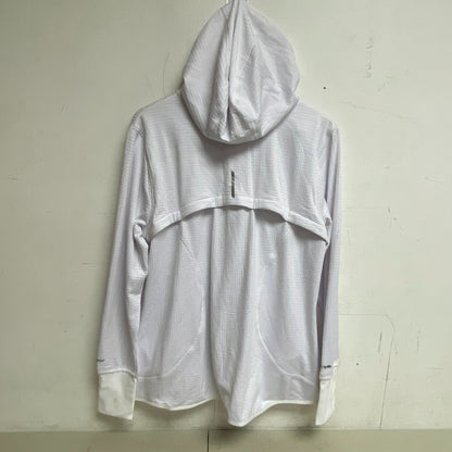 DSG Womens Run Grid Full Zip Pure White Jacket Solid Long Sleeve DAW21205