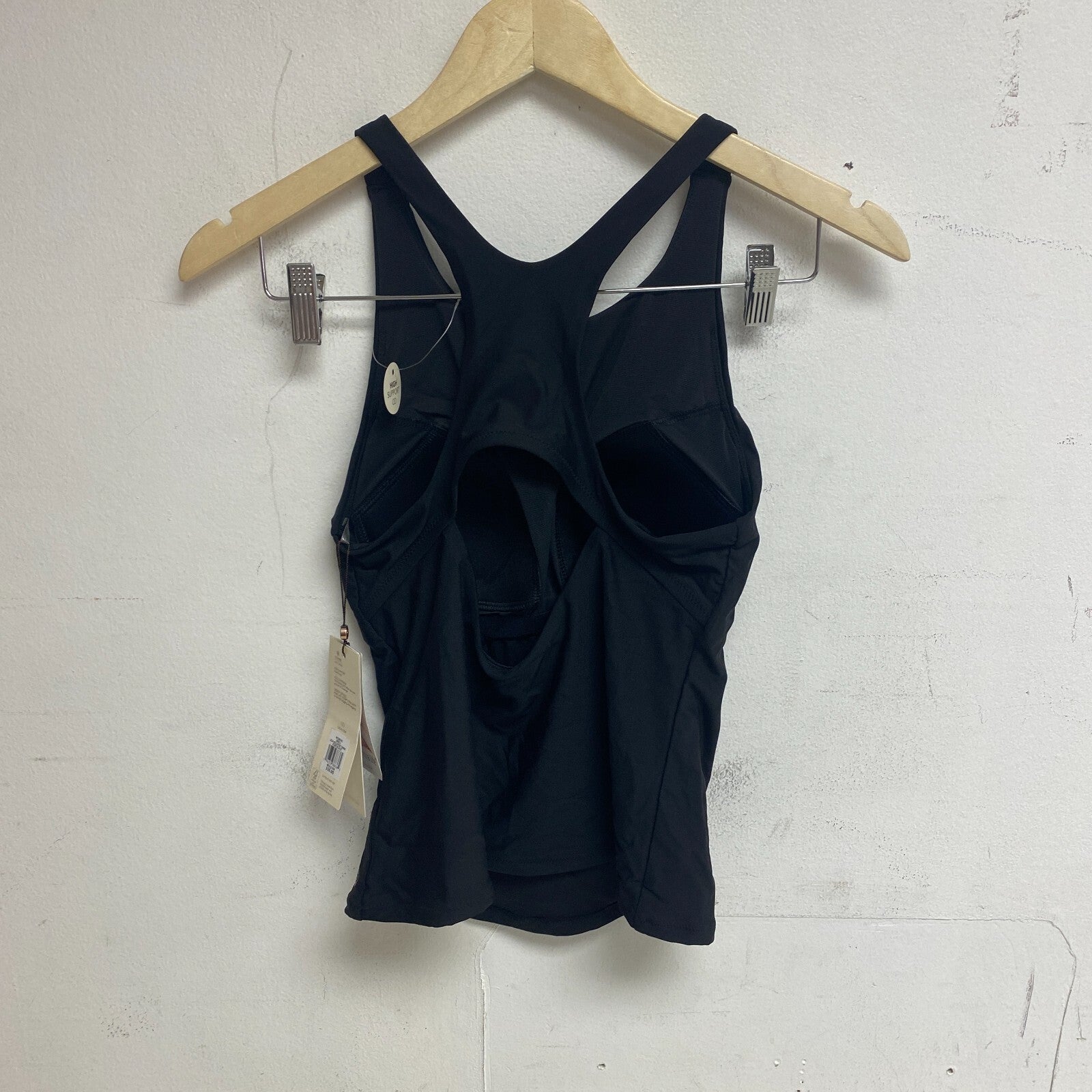 Calia Women's Top High Support Tankini Pure Black WSA22304 Brand New!