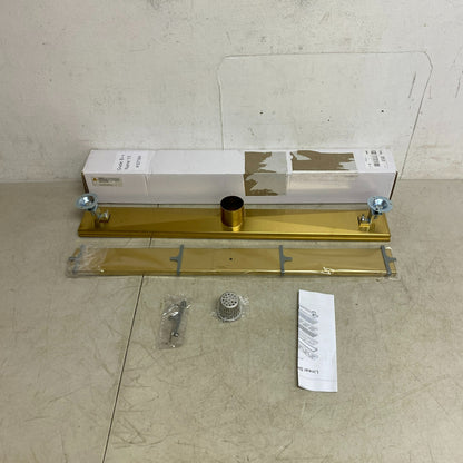 Signature Hardware 28" Cohen Linear Tile-in Shower Drain - Brushed Gold