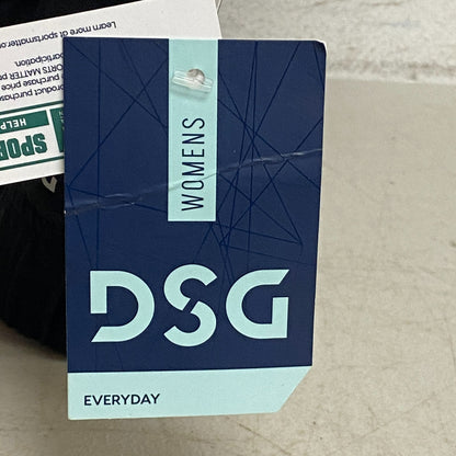 DSG Women's Cinched Hem T-Shirt Pure Black Solid Short Sleeve DAW12116