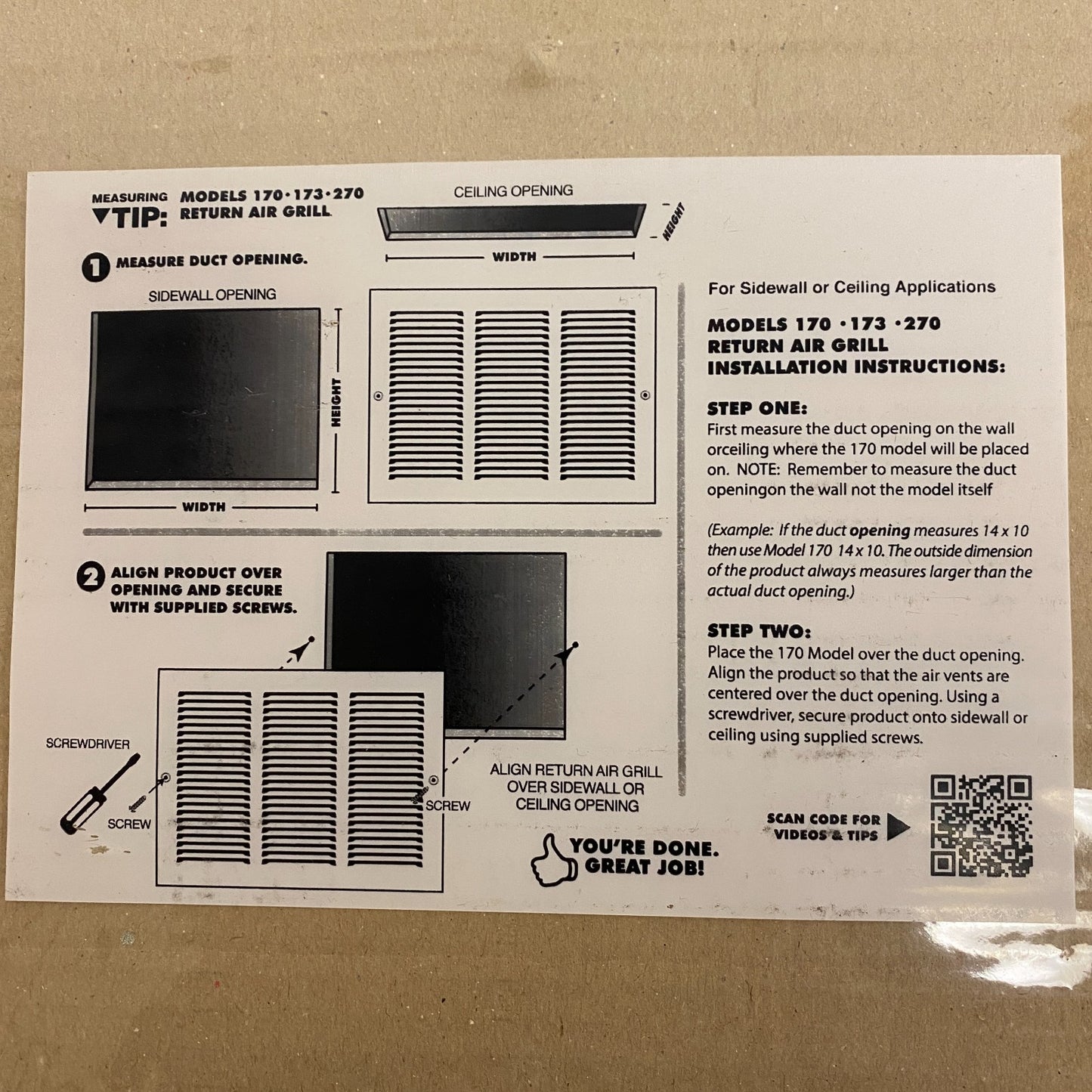 Everbilt 16″x 8″ White Steel Return Air Grille Vent Cover