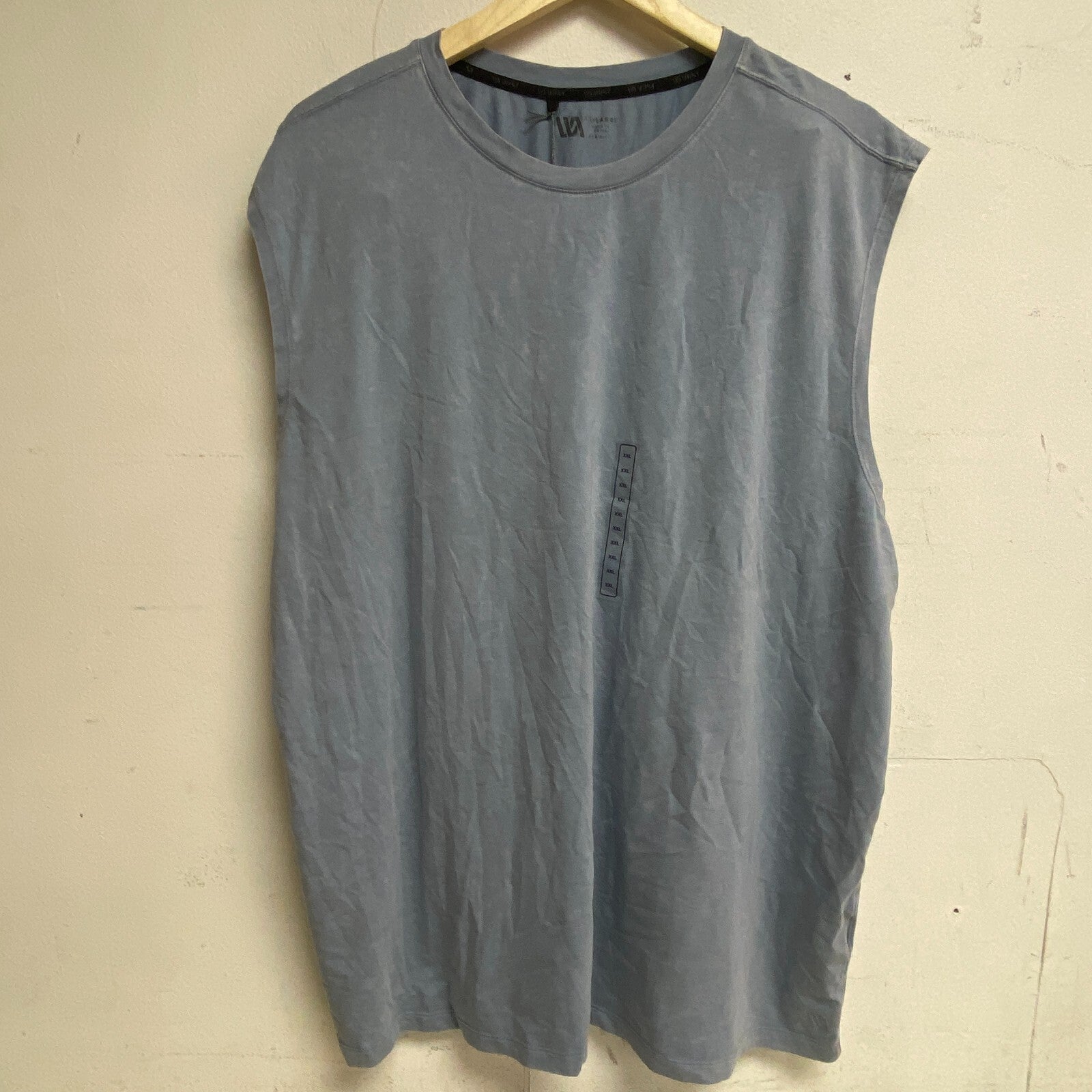VRST Men's Essential Relaxed Muscle Tank Round Neck Muted Denim MAX232101 New