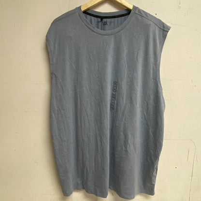 VRST Men's Essential Relaxed Muscle Tank Round Neck Muted Denim MAX232101 New