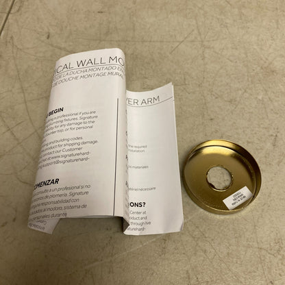 Signature Hardware 12'' Shower Arm & Flange - Brushed Gold SHRSA123BG