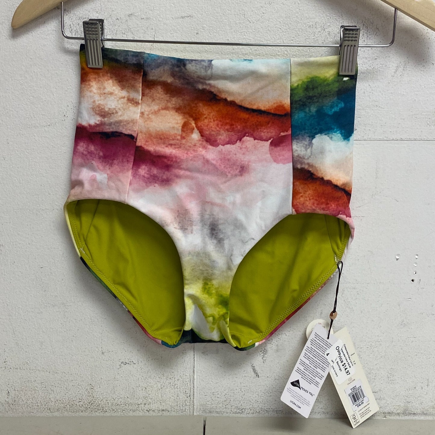 CALIA Women's High Rise Power Sculpt Bottom Watercolor Multicolor WSA22410PRT