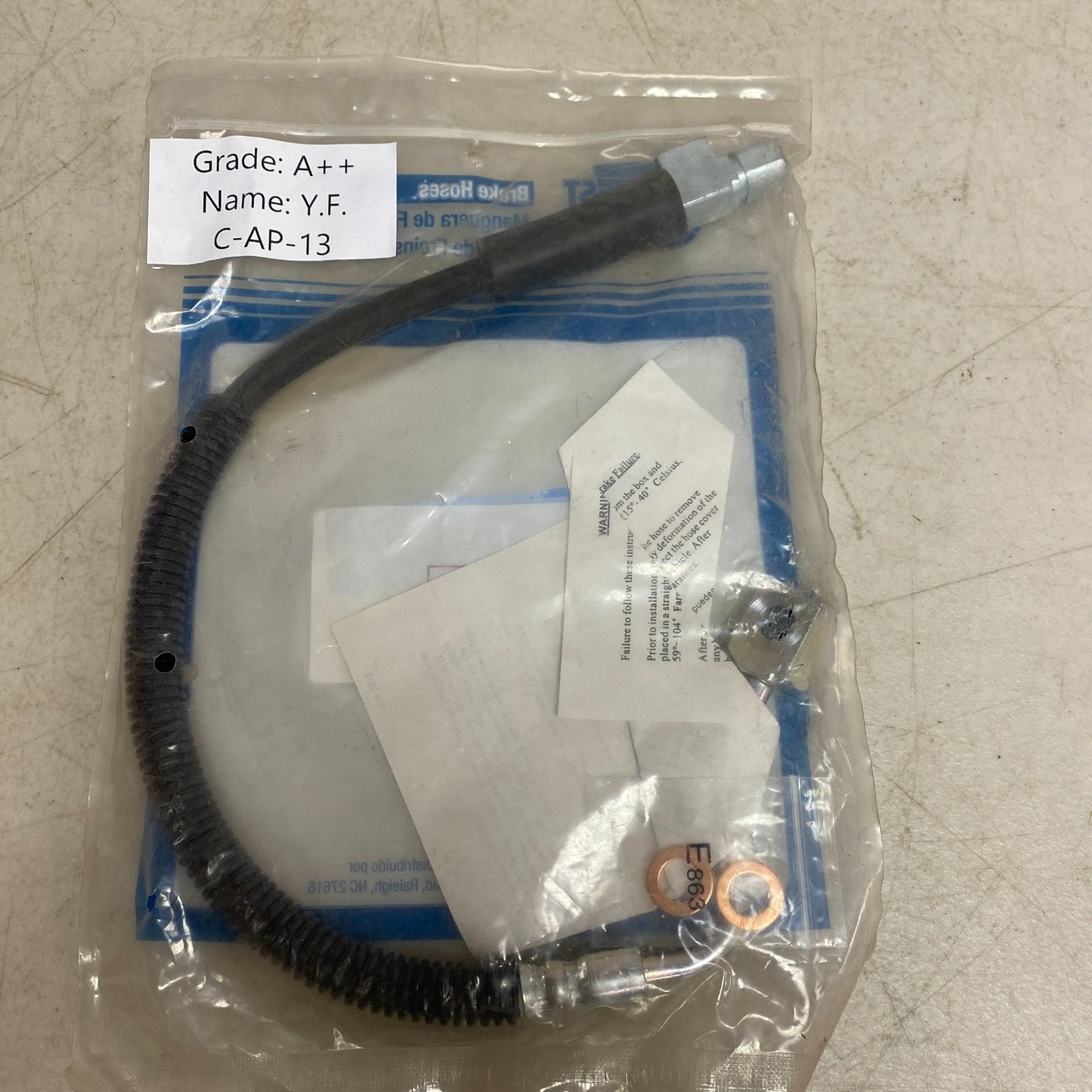 CARQUEST Brake Hydraulic Hose Black EPDM Rubber Model BHA620446