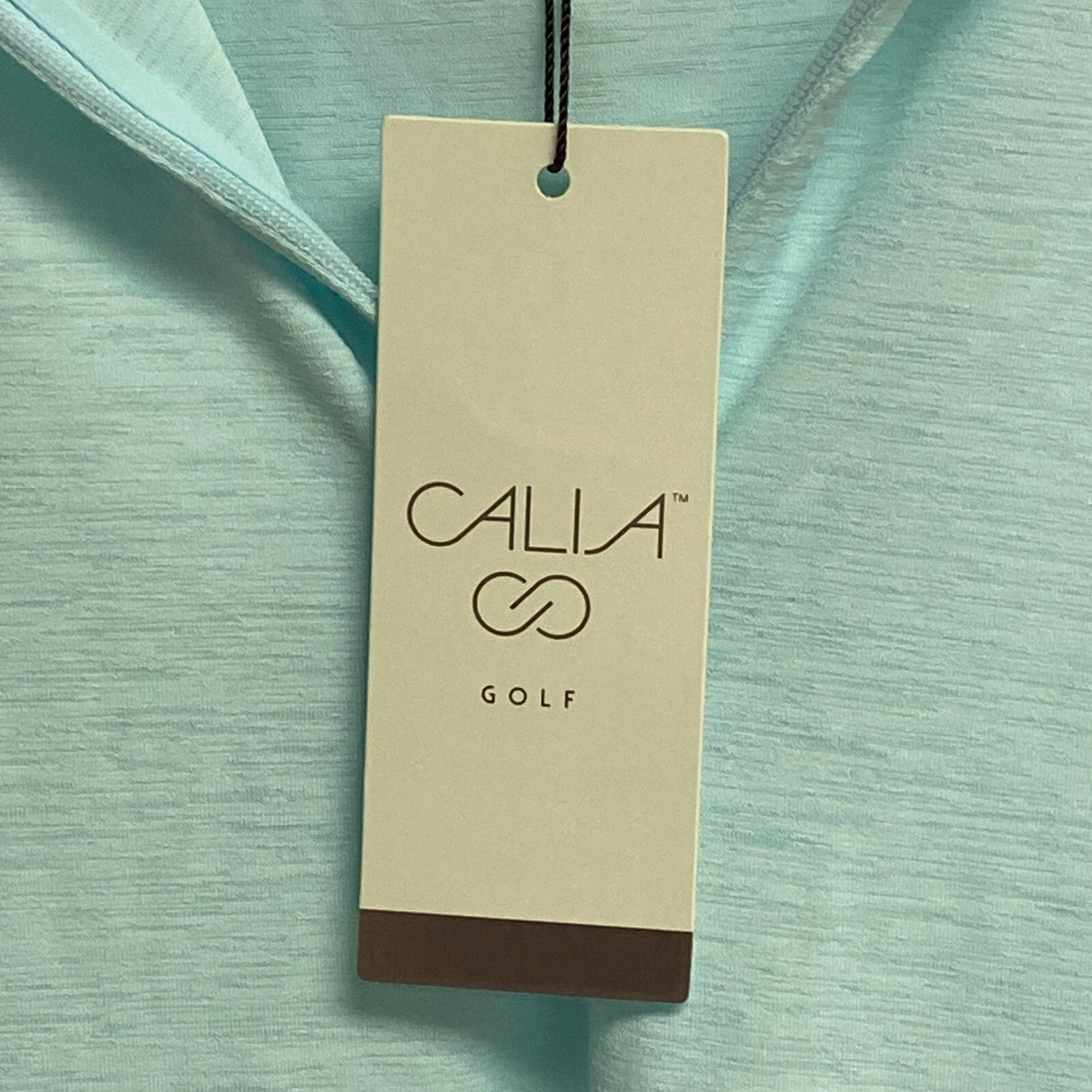 Calia Womens on Par Sleevless Polo Taffy Blue Solid Summer Zip polo WCG11000S22