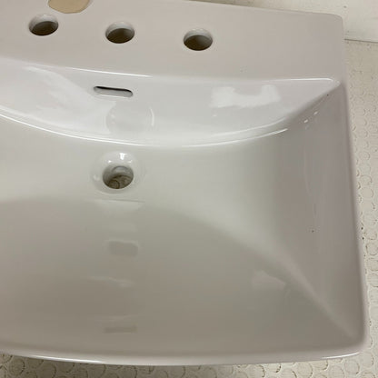 Signature Hardware Pentero 23″ x 18″ Fireclay Pedestal Sink White SHPE348WH
