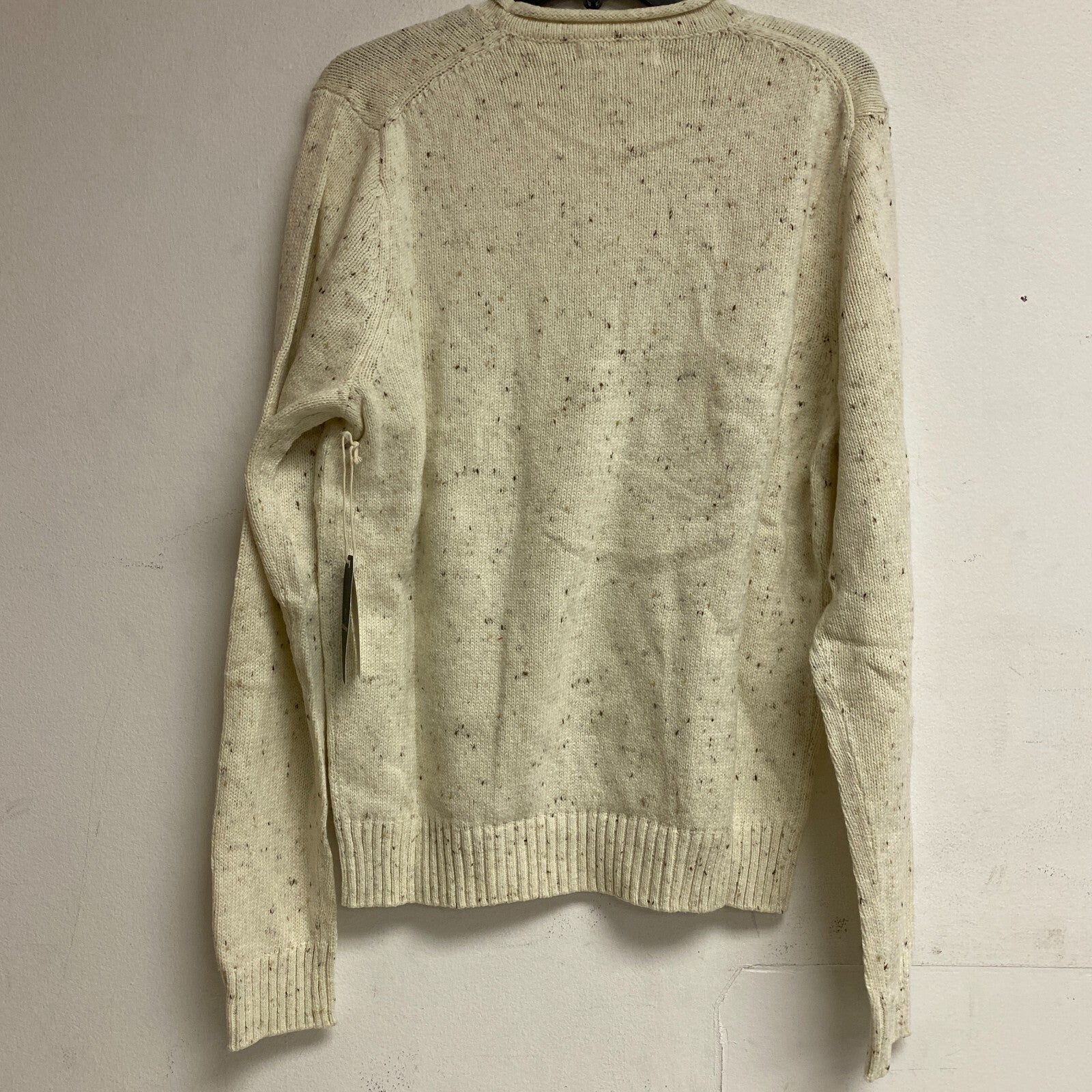 Mutual Weave Crew Neck Long Sleeve Mock Turtle Neck Sweater Size L Color Ivory