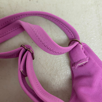 Calia Ruched Front Cross Back Top Geranium Purple Solid Trendy Stylish WSA22202