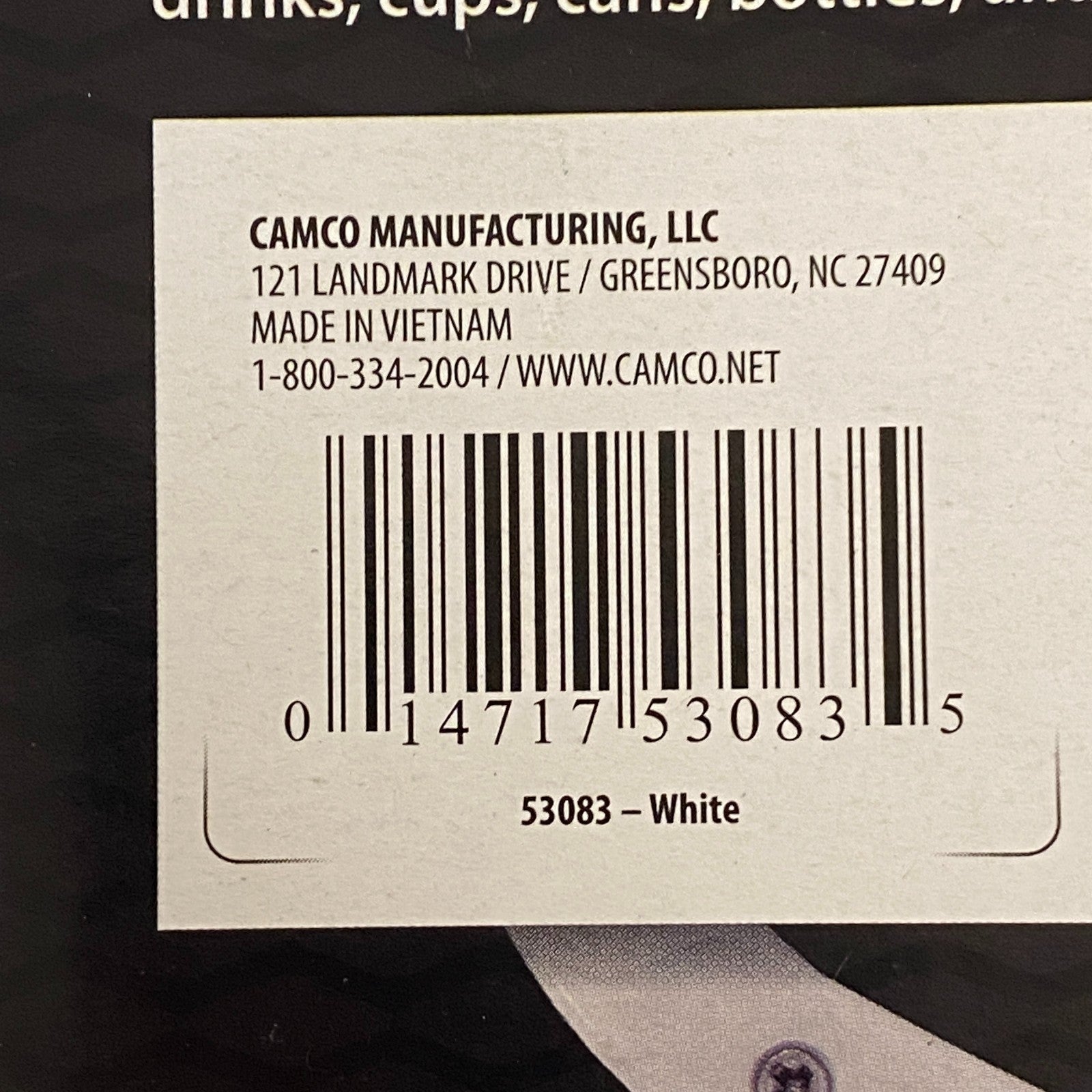 Camco 53083 Clamp-Mounted Large Cup Holder Fits 2 Inch Rails White