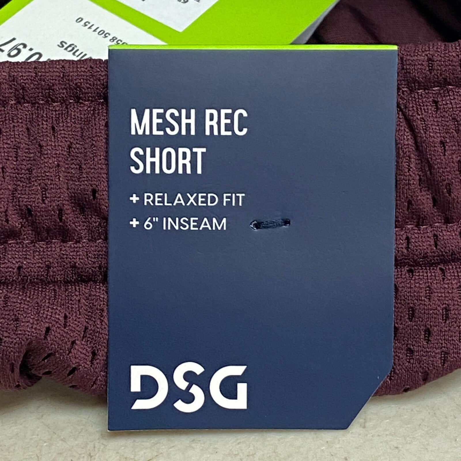 DSG Men's 6" Relaxed Mesh Rec Short Team Burgundy/Light Sand Training DAM23105