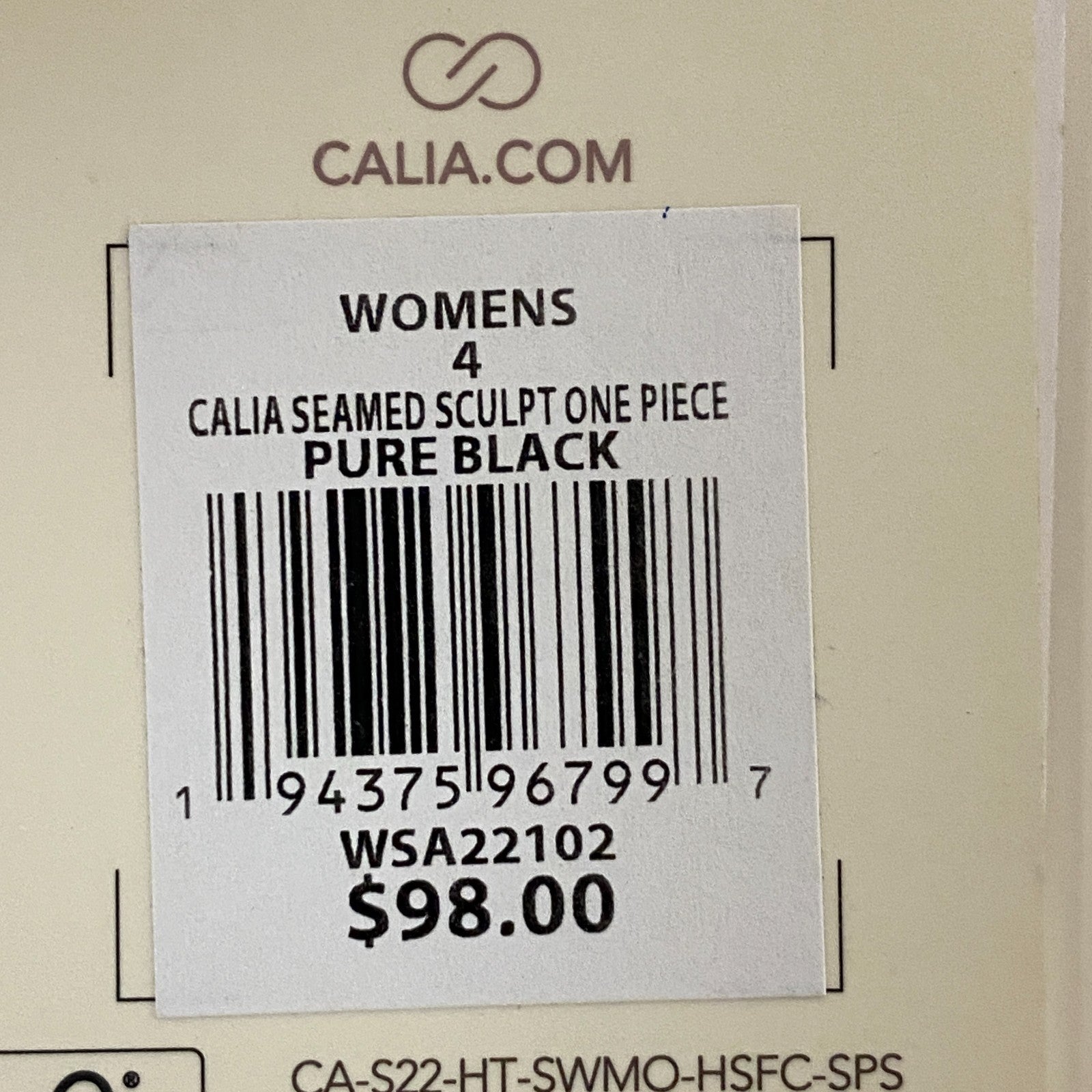 CALIA Womenâs Seamed Power Sculpt One Piece Swimsuit Pure Black Size WSA22102