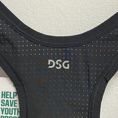 DSG Women's Woven Run Tank Pure Black Athletic Racerback Sleeveless DAW13208